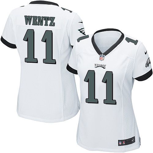 Nike Eagles #11 Carson Wentz White Women's Stitched NFL New Elite Jersey